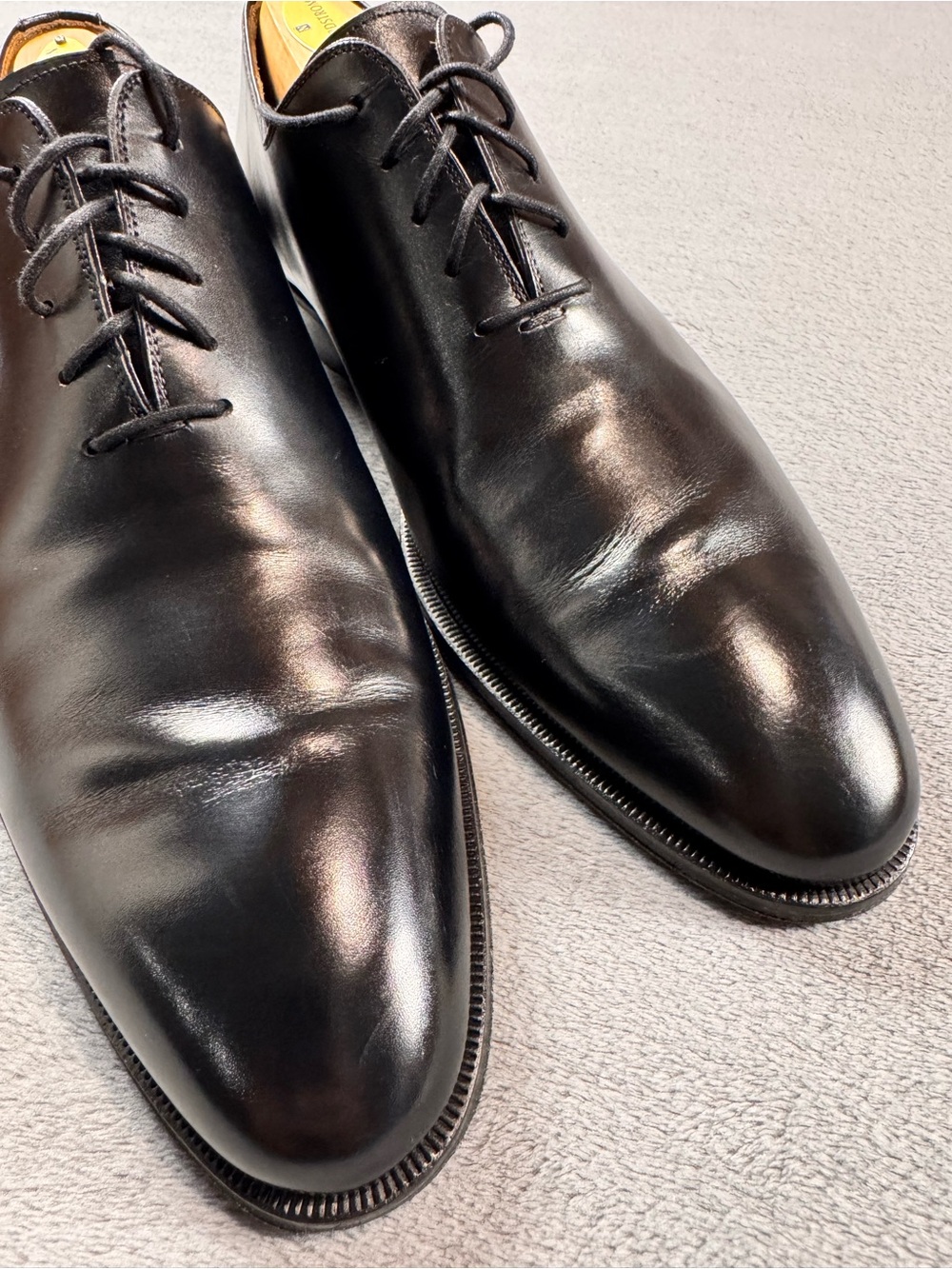 Magnanni Whole Cut Black Leather Dress Shoes - Picture 7 of 13